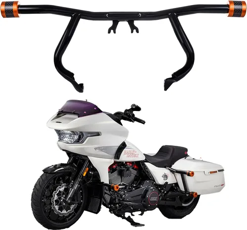 Vista 10 de Advanblack Protector de motor 2009-2026 plano Protek rendimiento delantero alto paso barra de choque para Harley Touring Street Glide Road King Rojo