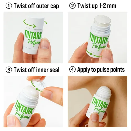 Vista 5 de Tintark Taste of Nectar - Bálsamo de perfume sólido para mujer, 0.18 oz Fragancia sólida en barra de tamaño de viaje con notas de jazmín sambac
