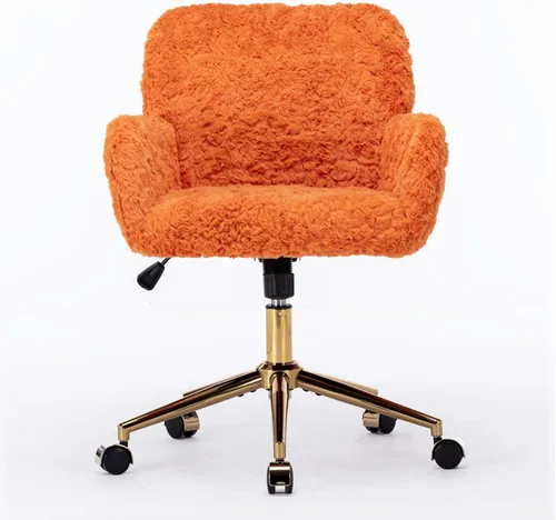 Vista 19 de Silla de escritorio de terciopelo gris con ruedas y base dorada, silla de oficina moderna giratoria cómoda, silla de tocador, silla de tarea, silla