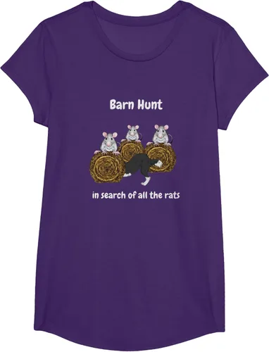 Vista 10 de Funny Barn Hunt - En busca de las ratas con Border Collie Camiseta, Negro