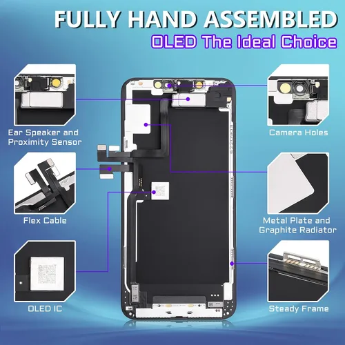 Vista 3 de [OLED] para iPhone 11 PRO MAX Reemplazo de pantalla con altavoz frontal Sensor de proximidad reparación OLED 3D Touch 6.5 "pantalla digitalizador