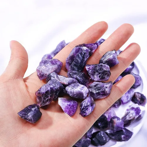 Vista 3 de Apengshi Piedra curativa de amatista, piedra en bruto, 0.97 libras (15.52 oz), cristal natural, piedra de chakra, meditación Reiki, colección