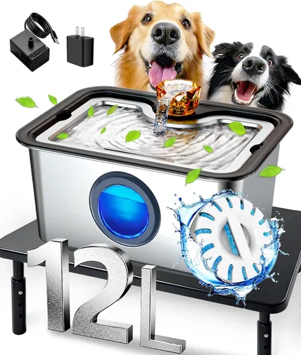 Vista 10 de 2026 Fuente de agua grande para perros y gatos SS304, dispensador de bebida para mascotas de 3 galones para perros grandes y múltiples mascotas