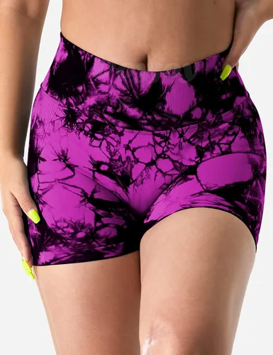 Vista 3 de VOYJOY - Shorts de entrenamiento para mujer, tiro de 3.6 pulgadas, con levantamiento de glúteos, pantalones cortos de gimnasio sin costuras