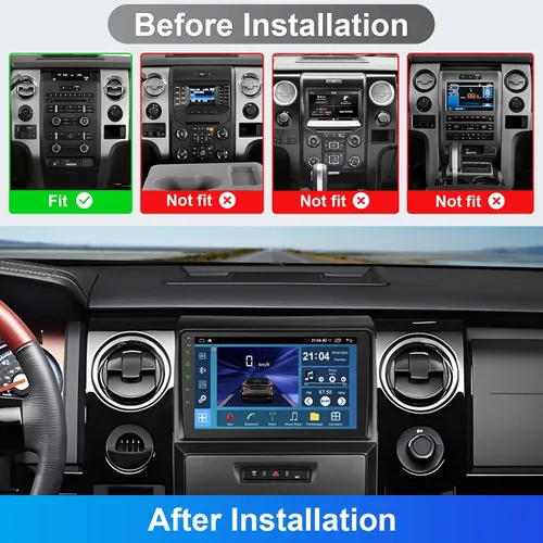 Vista 3 de Radio de coche Android para Ford F150 2009 2010 2011 2012 2013, Carplay inalámbrico Android Auto 4G+64G 9 pulgadas pantalla táctil estéreo de coche