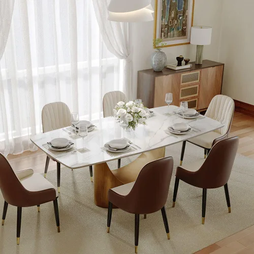 Vista 11 de POVISON Mesa de Comedor Moderna Hobart de 63" para 4, Mesa de Comedor Rectangular de Servicio Pesado Negro Mate, Superficie de Mesa de Comedor
