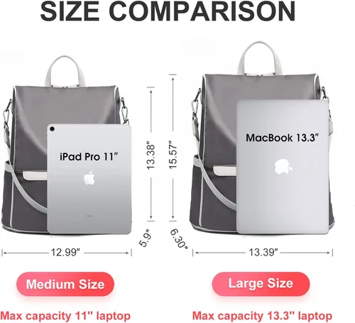 Vista 4 de Charmore - Mochila de viaje para mujer, de nylon, antirrobo, resistente al agua, ligera, estilo casual