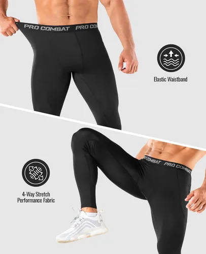 Vista 4 de Niksa Paquete de 13 pantalones de compresión para hombre, leggings deportivos de alto rendimiento, mallas de gimnasio para correr, yoga
