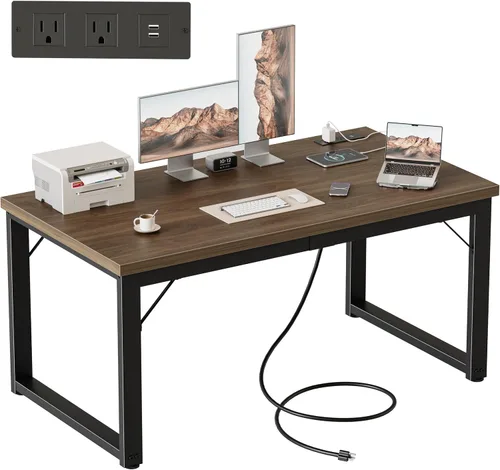 Vista 56 de Mericonia Escritorio para computadora, escritorio de juegos para espacios pequeños, mesa de estilo moderno y simple para oficina en casa, mesa
