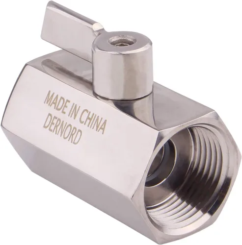 Vista 4 de DERNORD Válvula de bola de acero inoxidable Mini rosca NPT hembra (1" hembra y hembra)