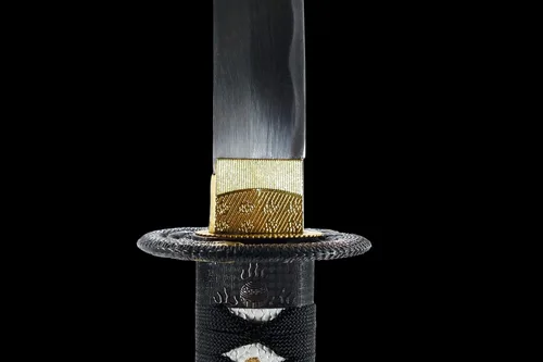 Vista 7 de MAKOTO Handmade Sharp Katana Samurai Sword, Black, Choose Your Tsuba Negro