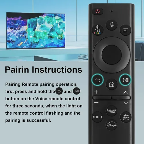 Vista 4 de BN59-01385A Reemplazo remoto de voz solar para Samsung Frame TV Remote con Bluetooth recargable celda solar, compatible con televisores Samsung