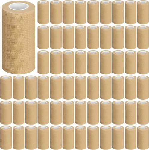 Vista 19 de Treela - Paquete de 64 vendajes autoadhesivos de 2 pulgadas x 5 yardas, colores surtidos Cohesive Flexible Wrap for Wrist Ankle Fingers