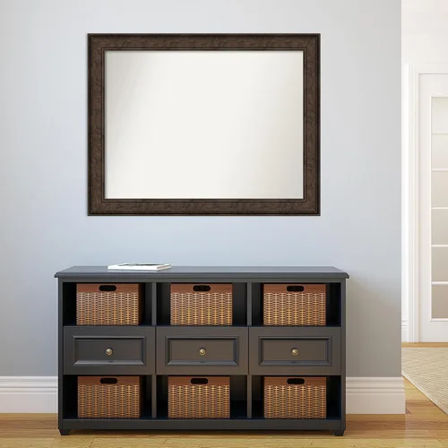 Vista 944 de Amanti Art Espejo de pared personalizado no biselado (25 x 25 pulgadas), marco de bronce acentuado, varios tamaños personalizados, espejo de baño