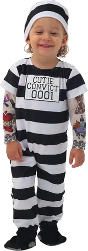 Vista 2 de Spooktacular Creations - Encantador disfraz de prisionero para bebé, conjunto de lujo de Halloween para infantes