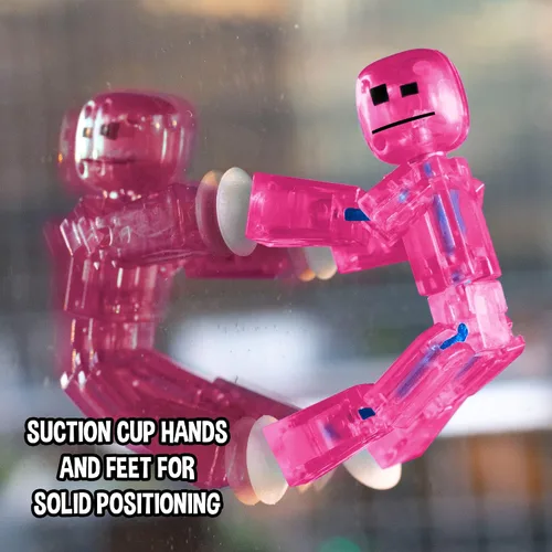 Vista 4 de StikBot Zing, juego de 8 figuras de acción coleccionables transparentes y trípode para teléfono celular, crea animación Stop Motion, ideal