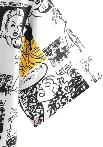 Vista 4 de SweatyRocks Camiseta corta de verano con estampado gráfico para mujer, manga corta, estilo casual