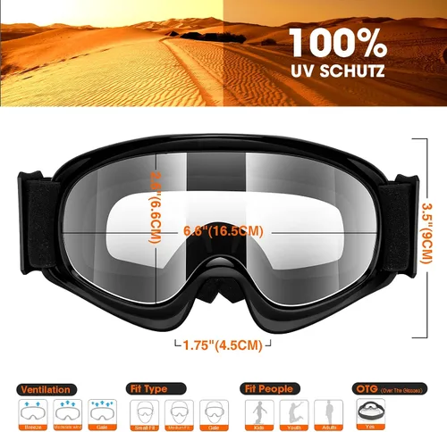 Vista 4 de MAMBAOUT Gafas de motocross para niños, gafas de carreras de motocicleta y todoterreno para niños y niñas