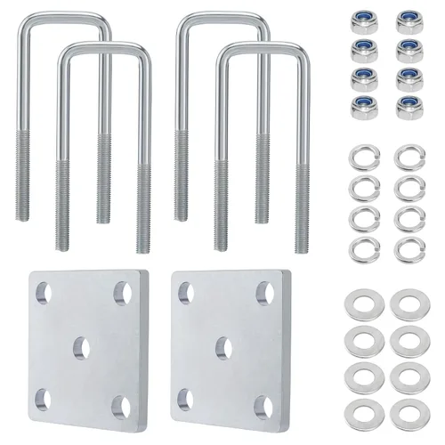 Vista 17 de Kit de pernos cuadrados en U para resortes de hoja de eje de remolque, pernos en U de acero negro para remolque, para eje de 2 x 2, 5-1/4 pulgadas