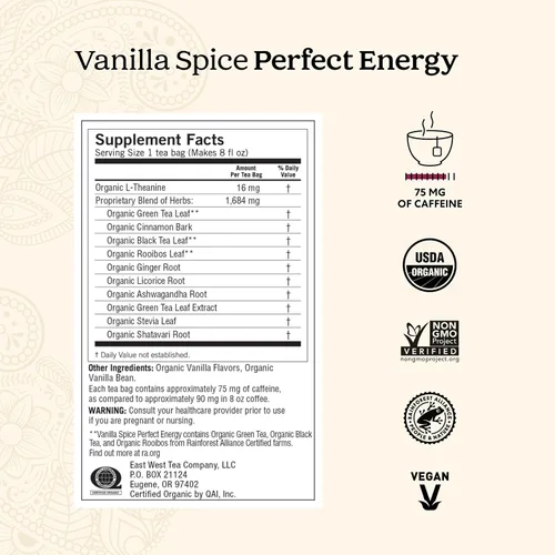 Vista 4 de Yogi Energy Variety (paquete de 3) Muestra orgánica y juego de regalo de té, contiene cafeína, 48 bolsas de té