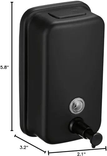 Vista 8 de Dispensador de jabón de acero inoxidable 304 mate, dispensador de jabón comercial montado en la pared, fuerte antioxidante e impermeable para baños