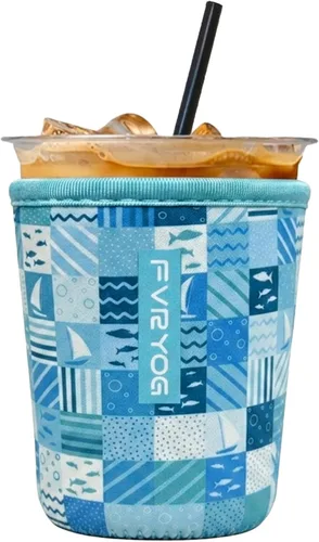 Vista 56 de Reusable Insulated Neoprene Iced Coffee Sleeves for Iced Coffee Cups, Coffee Coolies sleeves for Iced & Hot Drinks