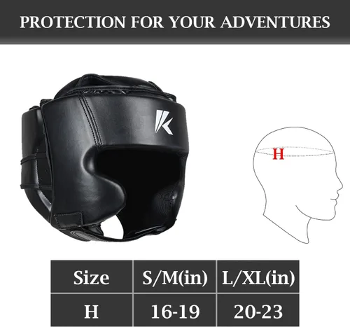Vista 4 de Kruzak - Gorros de boxeo unisex - Entrenamiento de MMA, acolchado ajustable, Kara, Muay Thai, Kickboxing, Sparring, artes marciales, karate