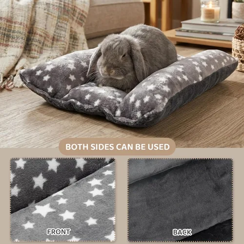 Vista 8 de Cama de conejo, accesorios de jaula de cama cóncava suave para Gris