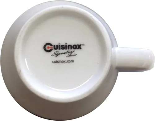 Vista 5 de CUISINOX Juego de tazas y platillos de porcelana blanca, 2 onzas, juego de 6