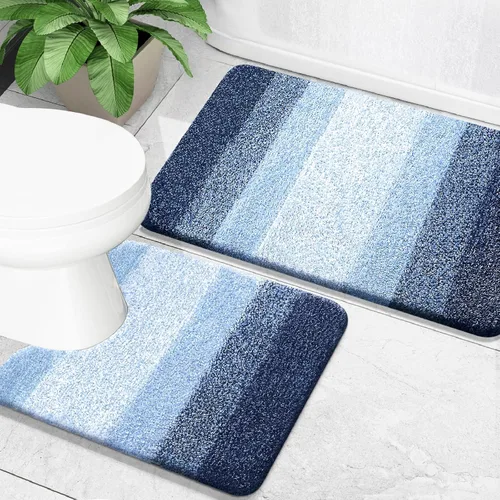 Vista 74 de OLANLY - Juego de tapetes para baño de 2 piezas, de microfibra, suaves y absorbentes, antideslizantes, lavables a máquina y para secadora, felpudos