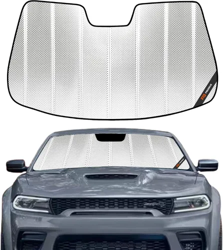 Vista 14 de Parasol para parabrisas Pigenius para Dodge Charger 2011-2023 con cámara montada en el espejo retrovisor - Protección