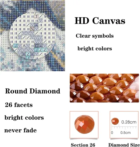 Vista 5 de Red Mills ZZMQ - Kit de pintura de diamante 5D para adultos, kit de pintura de diamantes de imitación de cristal con diamantes de imitación, punto