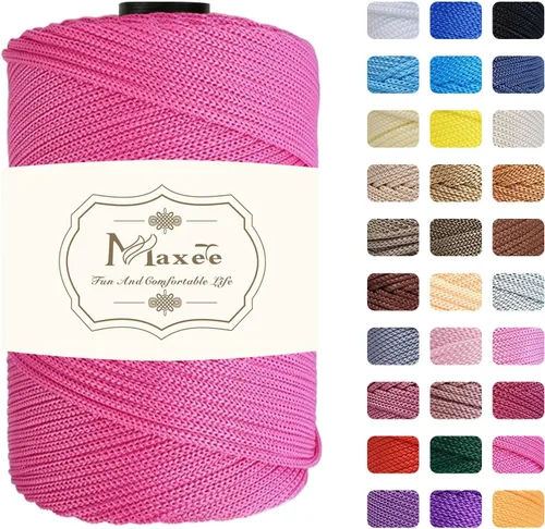 Vista 39 de Cordón de macramé de poliéster de alta calidad de 0.118 in × 218 yardas, 0.118 in, 100% polipropileno, ideal para ganchillo, ganchos de pared