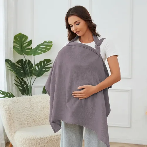 Vista 18 de Funda de lactancia para bebé con aro rígido, transpirable y suave 100% muselina de algodón, delantal para lactancia y extracción de leche del bebé