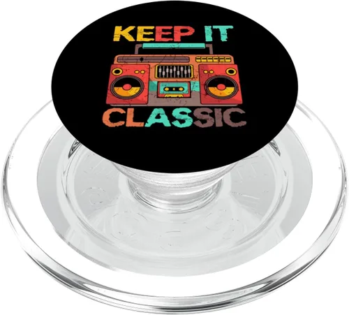 Vista 8 de Keep It Classic Radio 80s 90s Retro Vintage Cassette Player PopSockets Adhesivo PopGrip