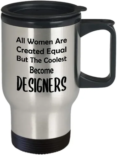 Vista 2 de Cute Gifts for Female Designer Travel Mug Insulated Coffee Tumbler - Graphic UX Developer Artist Interior Design Fashion Creative Dept