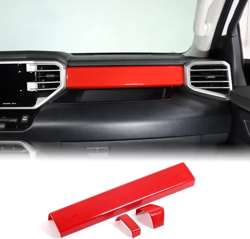 Vista 10 de Aunginsy Tiras de Panel de Salpicadero de Control Central Compatibles con Toyota Tundra/Sequoia 2022-2025 Moldura de Consola Central de Coche