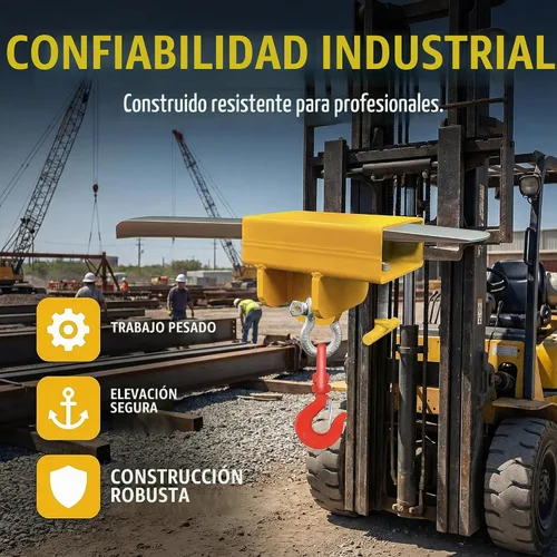 Vista 5 de Accesorio de gancho de elevación para montacargas, 5500 libras de capacidad de gancho de elevación de carretilla elevadora, Grúa móvil de carretilla