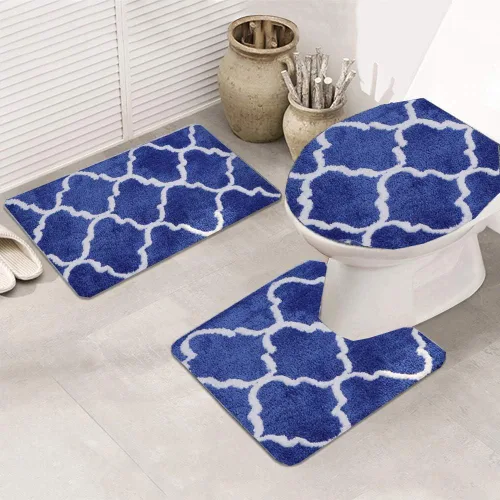 Vista 6 de Jianyana Juego de alfombras de baño de 3 piezas, incluye 1 alfombra de baño grande (19.5 x 31.5 pulgadas), 1 alfombra de inodoro en forma de U
