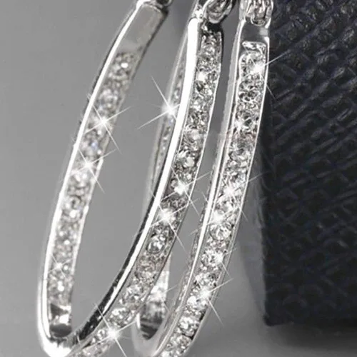 Vista 7 de SEniutarm - Pendientes para mujer diseño de mamá y mujer con incrustaciones de diamantes de imitación