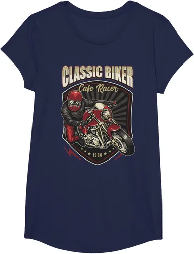 Vista 26 de Camiseta de motocicleta clásica Biker Cafe Racer para hombre, Negro, S