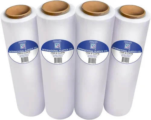 Vista 7 de International Plastics Co. Calibre 80 18 "1200 pies película estirable plástica/envoltura 500% elástico transparente adherido embalaje embalaje