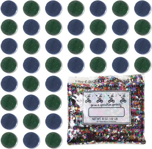 Vista 29 de Confetti Circle 1/4" Negro, Azul Marino Combo - 2 bolsas de media onza (1 oz) (8550/9971)