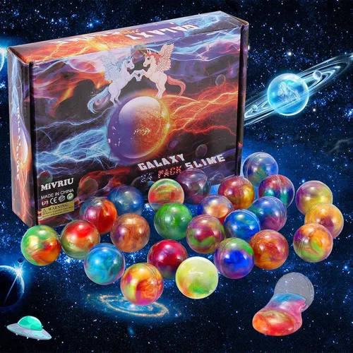 Vista 6 de Paquete de 24 regalos de fiesta de slime de bolas súper suaves y perfumadas para niñas y niños, idea de regalo para bolsas de regalos para niños