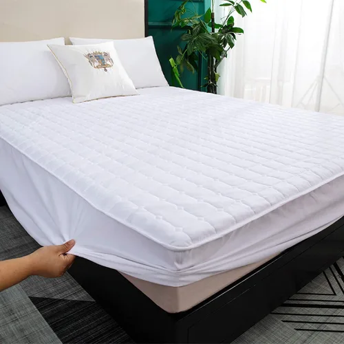 Vista 9 de Sábanas bajeras de cama tamaño Queen, acolchado, transpirable, impermeable, a prueba de orina, protector de colchón grueso antideslizante, color Gris