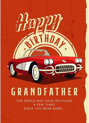Vista 6 de Prime Greetings Tarjeta de cumpleaños para abuelo (abuelo), hecha en Estados Unidos, ecológica, tarjeta gruesa con sobre de alta calidad de 5 x 7.75