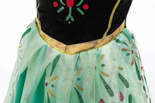 Vista 5 de Disfraz de Reina de las Nieves, princesa para fiesta de cumpleaños, con peluca, corona, varita y guantes para niñas pequeñas de 3 a 10 años