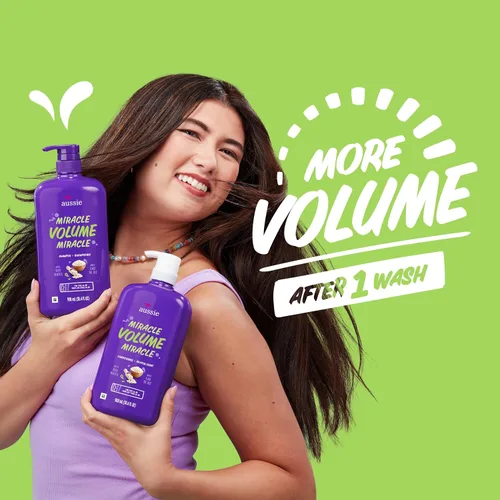 Vista 4 de Aussie Miracle Volume Champú, sin parabenos, voluminizante, 30.4 onzas, paquete de 4