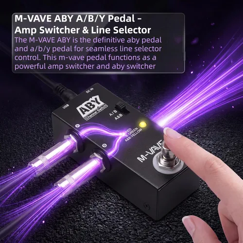 Vista 2 de M-VAVE MINI-UNIVERSE Mini Pedal de efectos de guitarra de reverberación, pedal de reverberación digital con 9 modos, True Bypass, mini reverberación