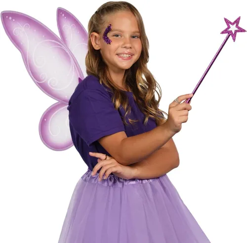 Vista 6 de Funcredible Fairy Costume Accessories - Fairy Wings, Fairy Wand, Glitter - Tooth Fairy Outfit for Women - Fairy Party Pack